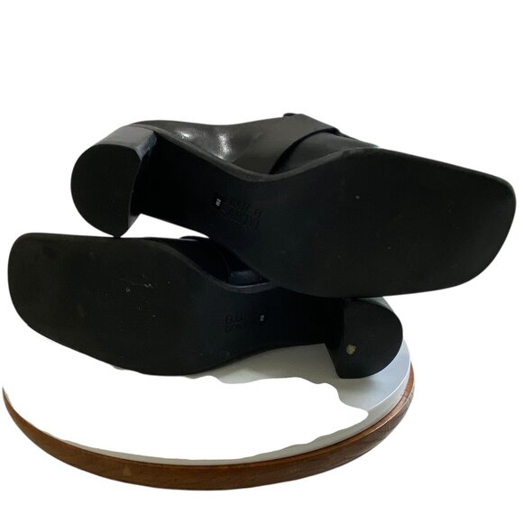 Franco Sarto Leather Mules Square Toe Y2K 90's Womens 8M Black Witchy Fairy Goth - Picture 12 of 12